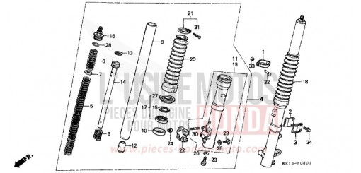 FOURCHETTE AVANT (2) MTX125RWH de 1987